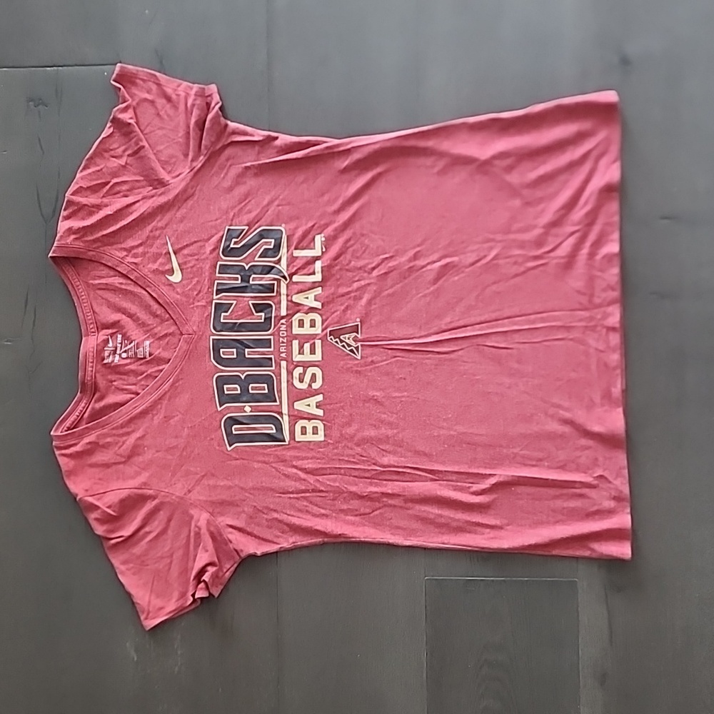 Arizona D-Backs Baseball T Shirt The Nike Tee Top Red Women's Size XL V Neck